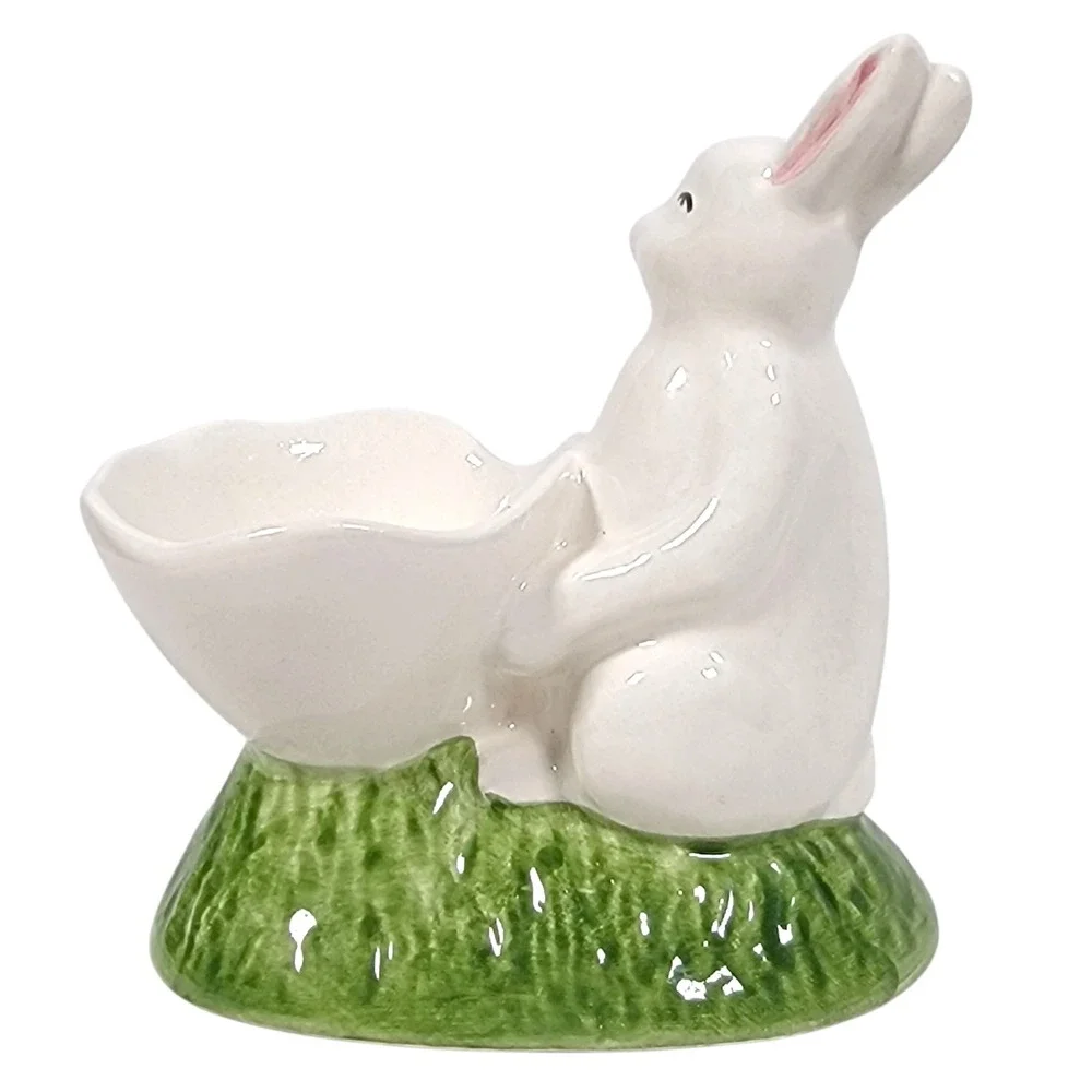 Williams Sonoma Chick & Bunny Egg Cups‎ 2 Pc Set Ceramic Easter Spring Portugal